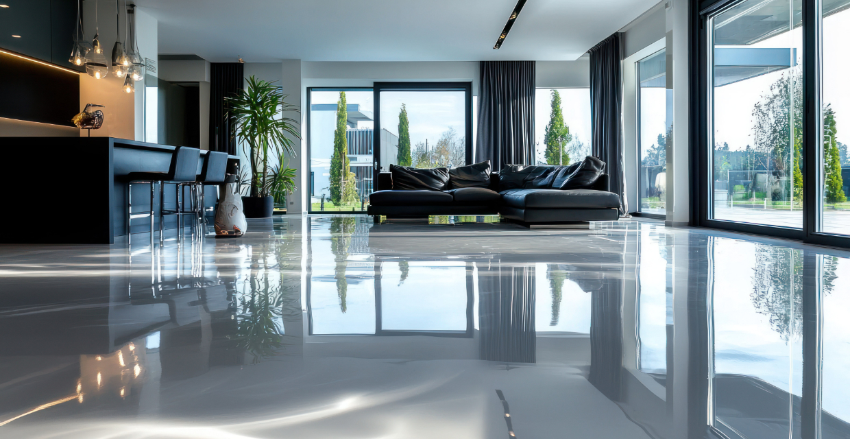 Professional epoxy floor repair work